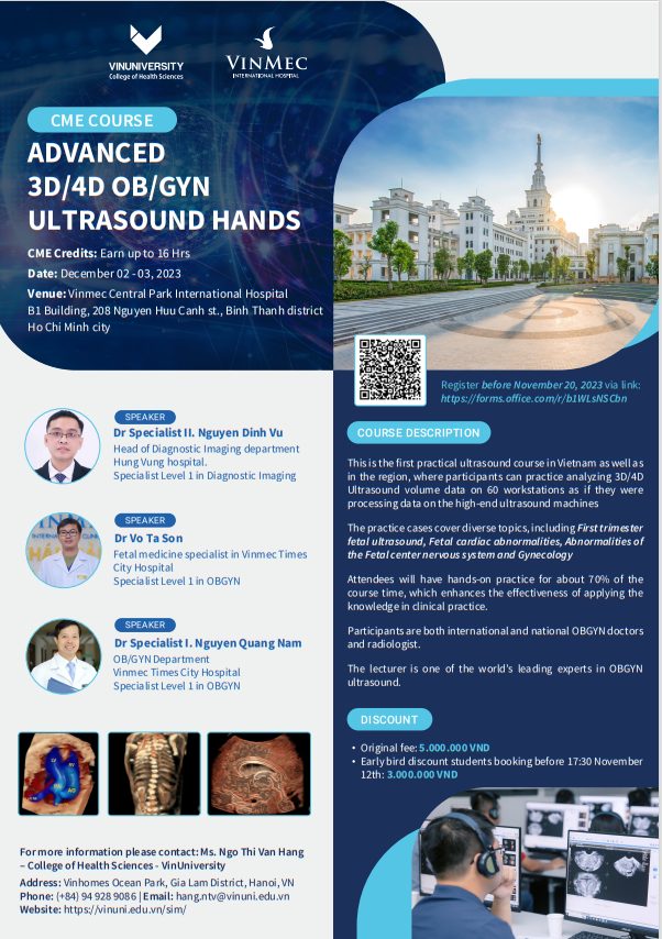 Opening admission for CME “Advanced 3D/4D obstetrics and gynecology ultrasound hands-on course (Course 3)”
