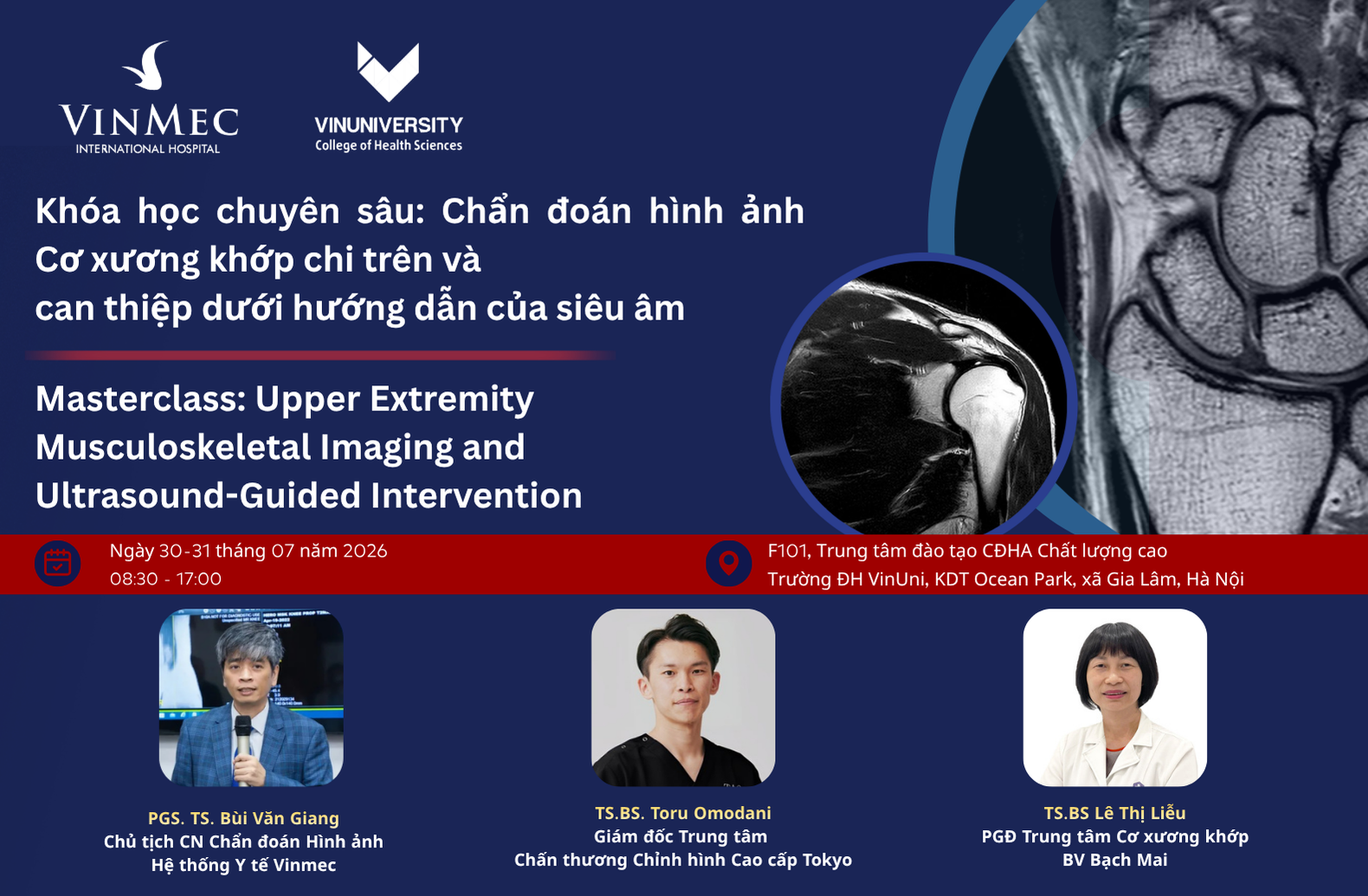 Khóa học chuyên sâu: Chẩn đoán Hình ảnh Cơ xương khớp chi trên và Can thiệp dưới hướng dẫn của siêu âm